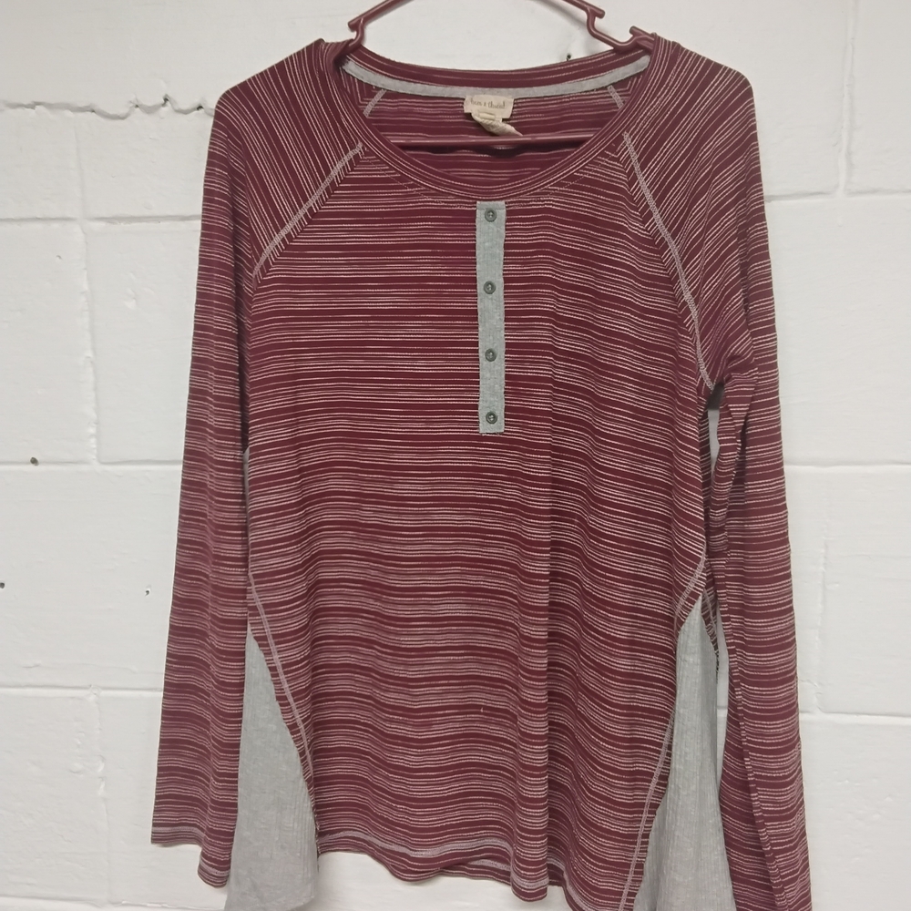 Hem & Thread Burgundy and Gray Henley Part Of 3 For 25 Sale